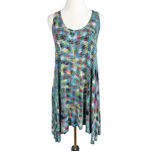 CAbi #301 Trapeze Racerback Tunic Tank Top Multicolor Print Size Small